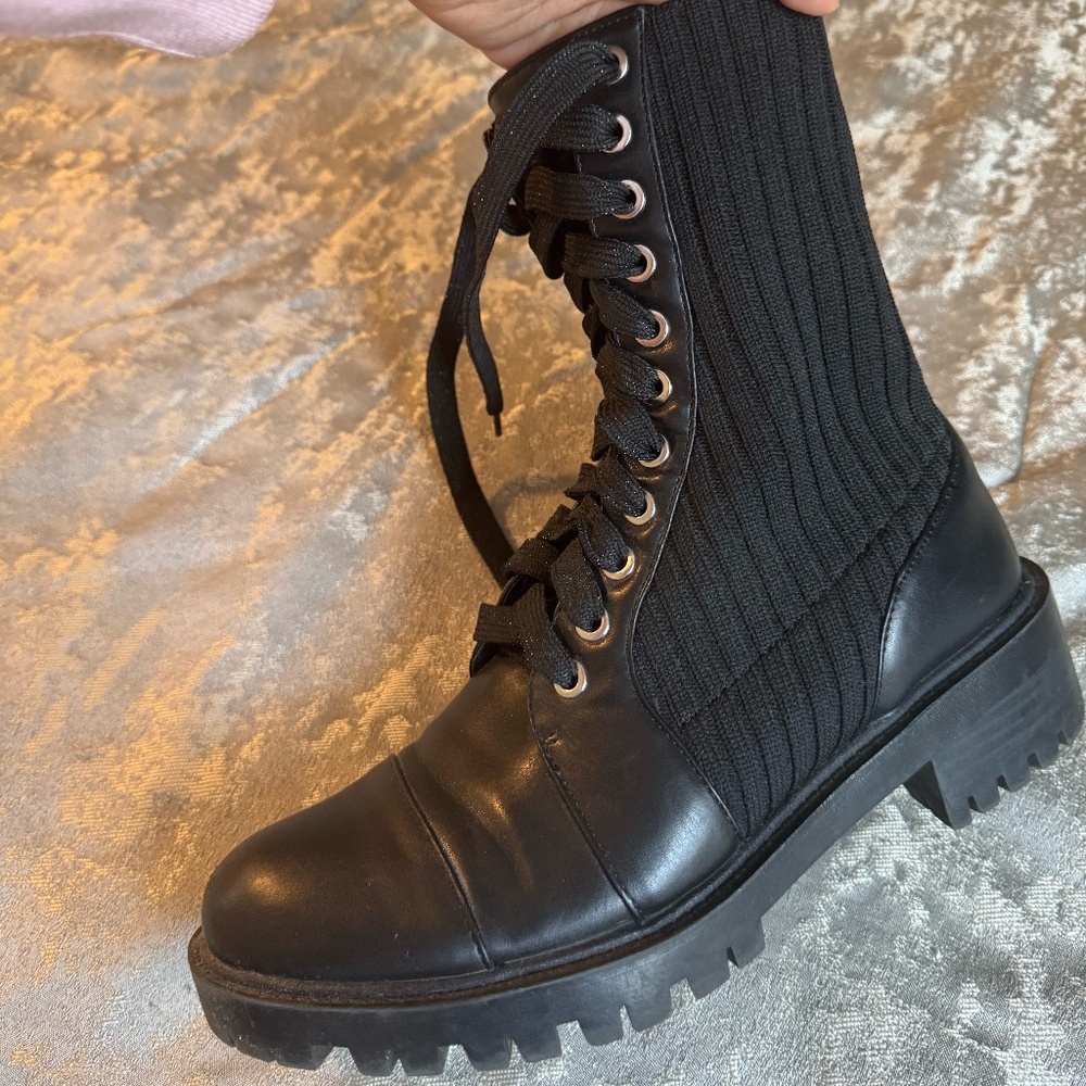 ZARA Women’s High-Top Combat Boots – Size 37 Gently Used